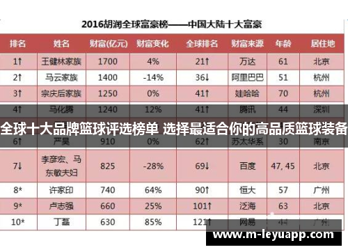 全球十大品牌篮球评选榜单 选择最适合你的高品质篮球装备