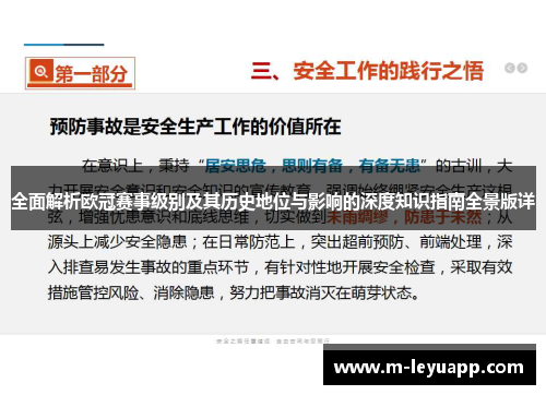 全面解析欧冠赛事级别及其历史地位与影响的深度知识指南全景版详
